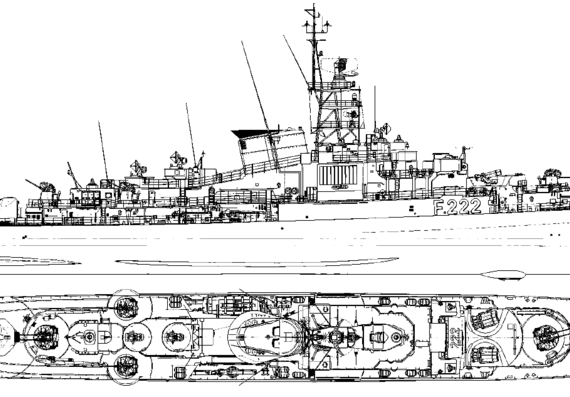 Корабль FGS Augsburg F222 [Frigate] - чертежи, габариты, рисунки